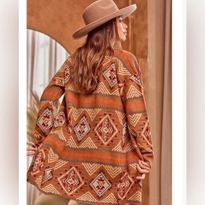 SAVANNA JANE -LONG AZTEC CARDIGAN SWEATER - SIZE S